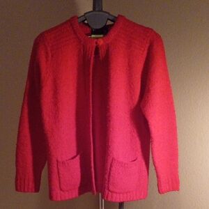 le Chois Cozy Red Women's Cardigan Size L